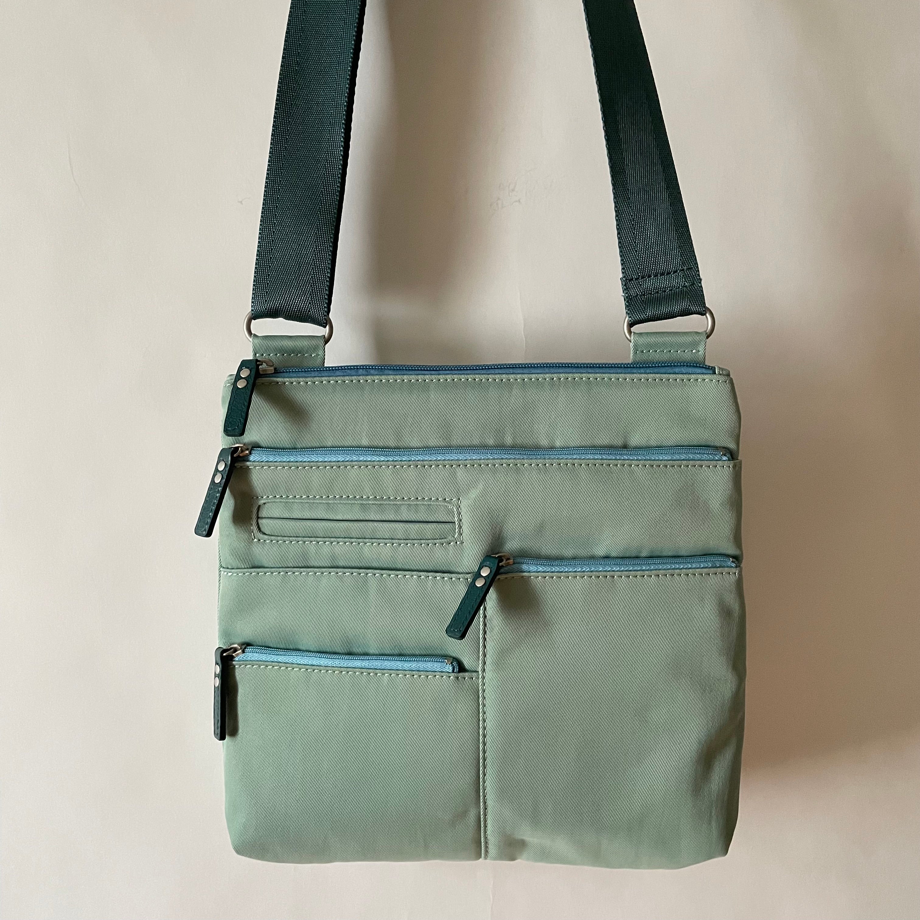 NICO - Light Seafoam x Azure | Multi-Pocket Shoulder Bag | Small